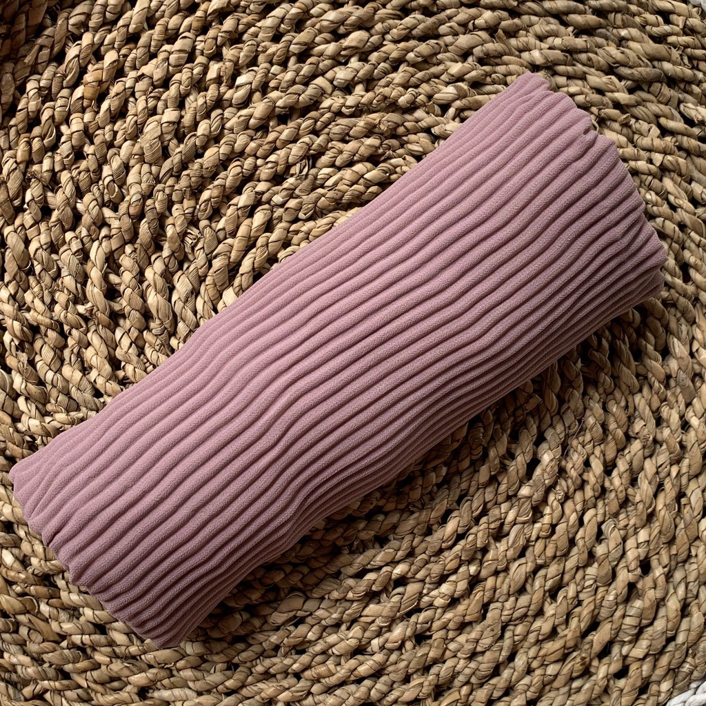 BERGO PLISKET LIDI PREMIUM Jilbab Instan tali Non tali Bahan Ceruty Jahit tepi-CHOCOPINK non tali