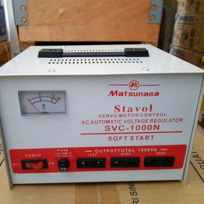 STABILIZER 1000 WATT / 500 WATT MATSUNAGA SVC - 1000 VA / 500 VA MATSUNAGA AUTOMATIC VOLTAGE REGULATOR