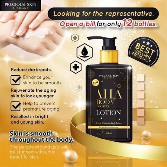 AHA Body Lotion by Precious Skin 250ml Original BPOM - Mimi Body Booster Extra Whtening Bodylotion / Handbody