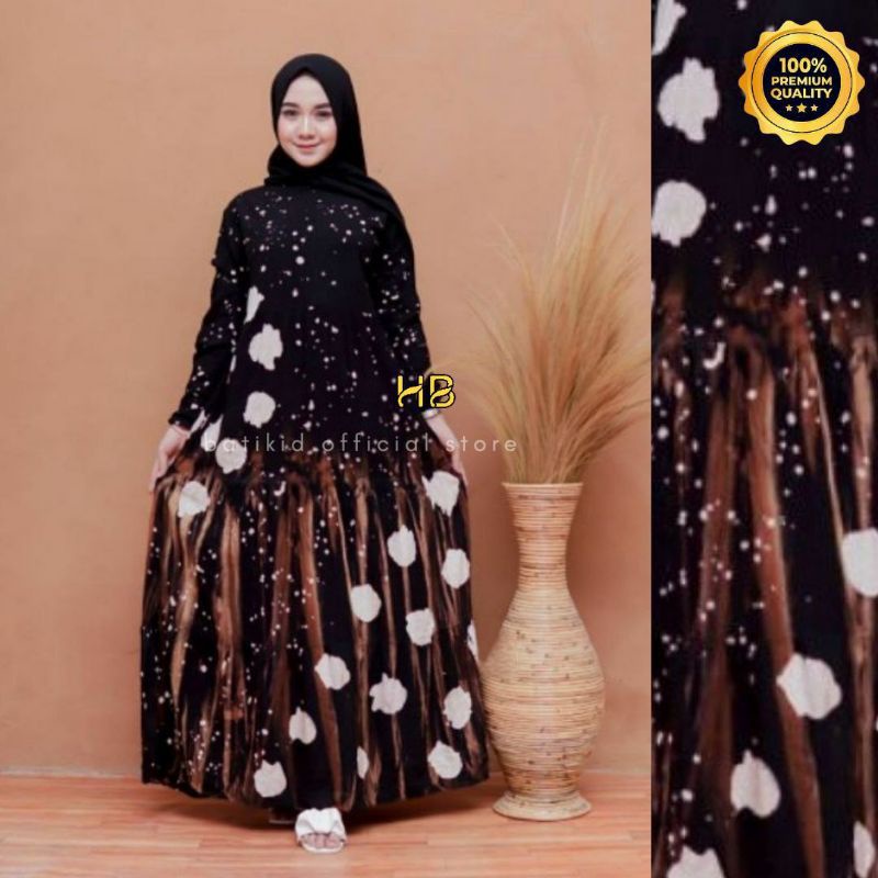 Gamis Twill Rayon Malaman Terbaru Kekinian Busui | Gamis Tiedye NEW-BENTOL