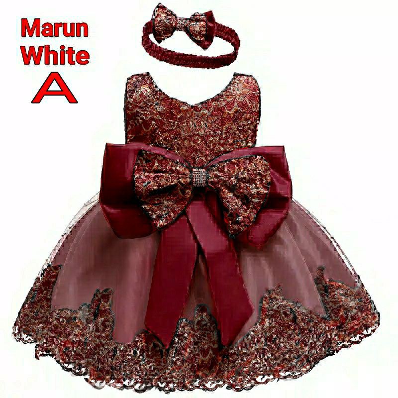 DRESS ANAK PEREMPUAN GAUN ANAK MEWAH 1 TAHUN 2 TAHUN 3 TAHUN 4 TAHUN BEST SELLER VIRAL PLUS BANDO