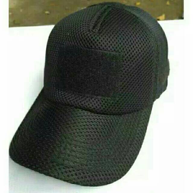 Termurah di Shopee Topi jala polos velcro hitam dan hijau army