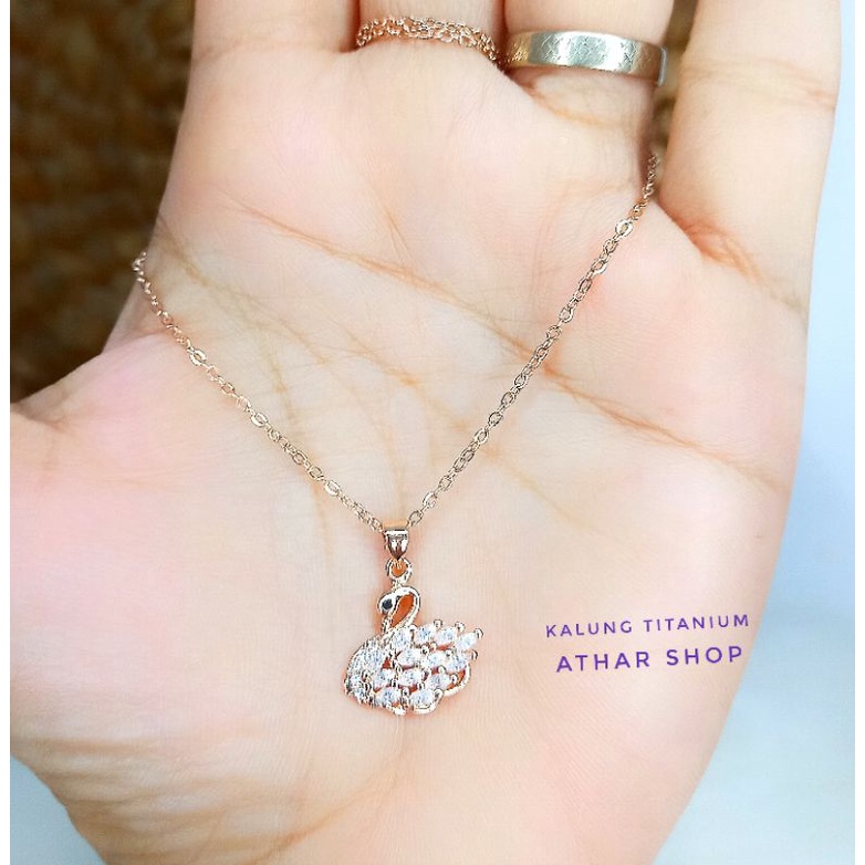 TITANIUM ASLI!!! KALUNG TITANIUM WANITA KUPU KUPU ATHAR SHOP BISA COD