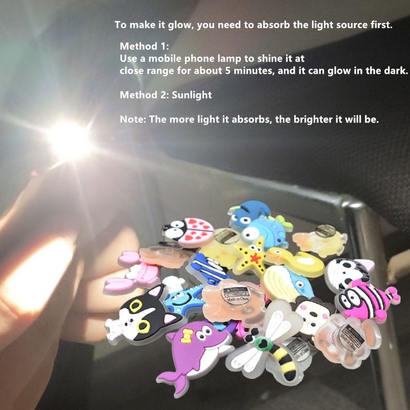 PVC Jibbitz Lubang Sepatu Aksesori Glowing Cute Hewan Kecil Kartun Gesper Pesona Dekorasi Sepatu