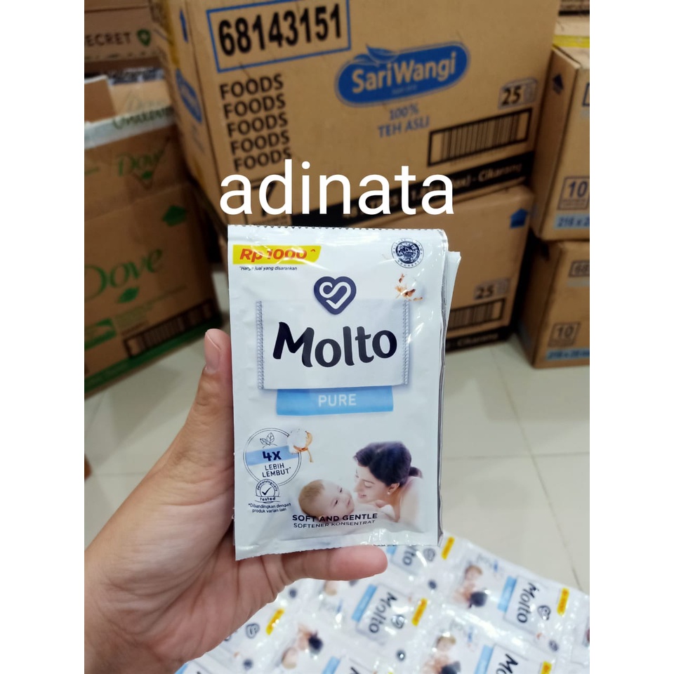 Molto Pure Baby Putih Pengharum pakaian sachet 20 ml kemasan 1000