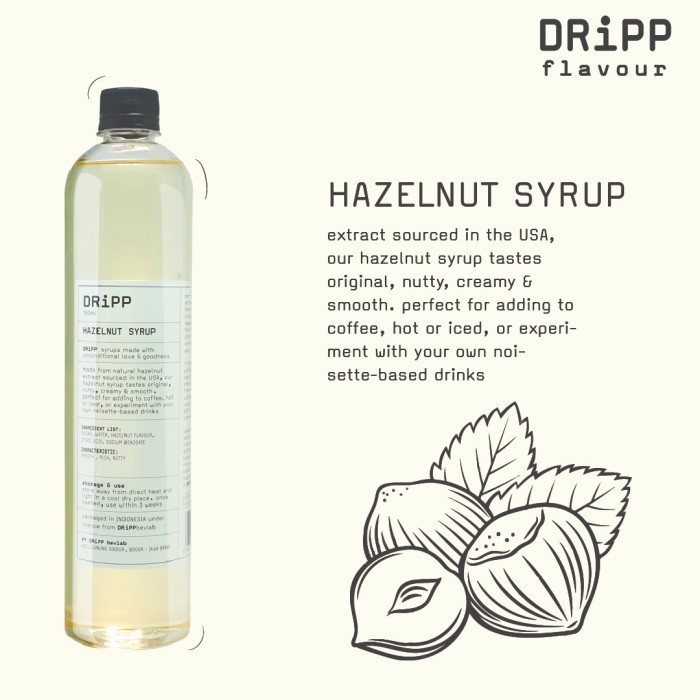 

Dripp Hazelnut Syrup - Sirup Hazelnut