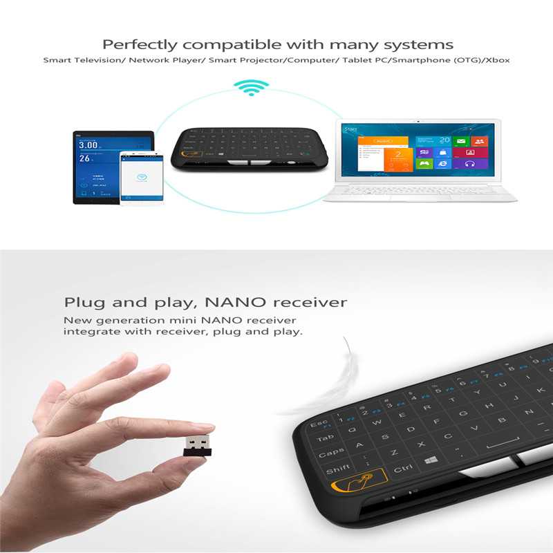 Alphun Air Mouse Touchpad Keyboard Wireless 2.4GHz - H18