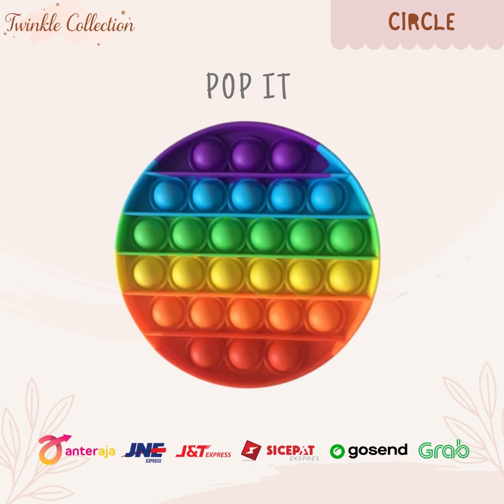 POP IT MURAH Bubble Fidget Toys Popit Rainbow Multicolor for kids Mainan Edukasi Anak Pop IT Squishy-4
