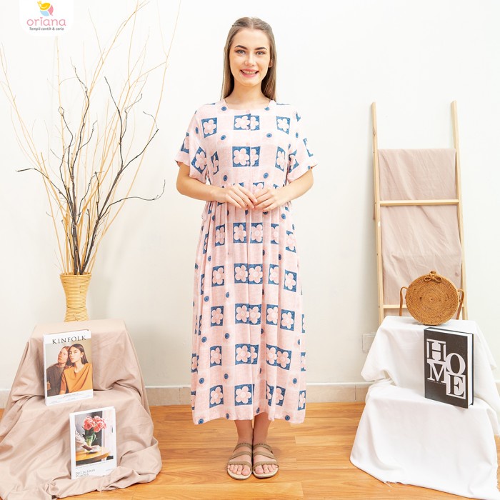 Oriana Daster Busui Pendek Almira Series - Peach