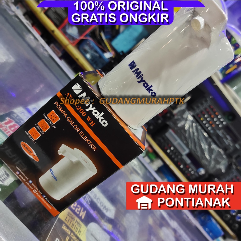 Pompa Galon Elektrik Miyako AWD 200 WH BERGARANSI 1 TAHUN ORIGINAL Putih