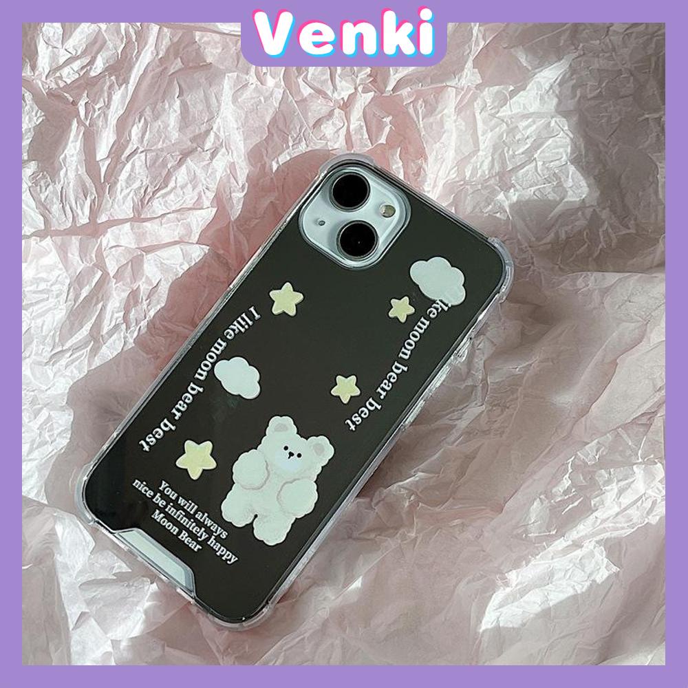 iPhone Case Acrylic Mirror Airbag Shockproof Protection Camera Cloud Cute Bear Compatible with iPhone 11 iPhone 13 Pro Max iPhone 12 Pro Max iPhone 7 Plus iPhone xr