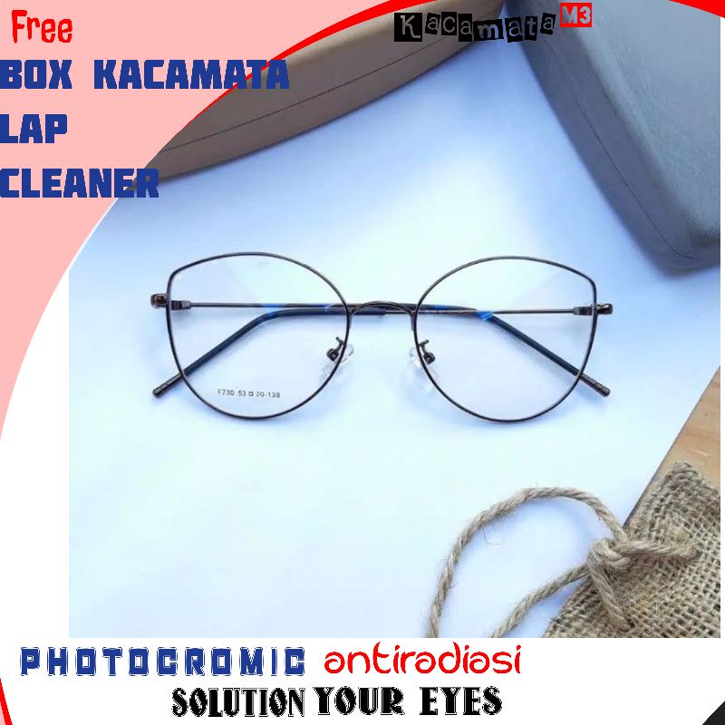 kacamata photocromic antiradiasi normal,minus,plus,cilinder,kode730 size53-20-138