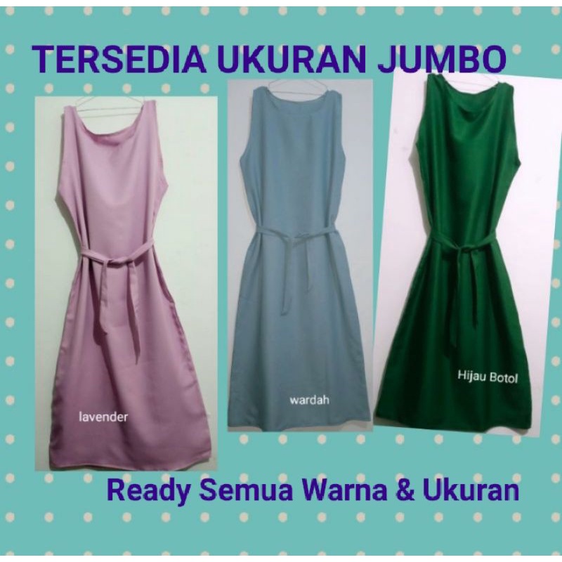 Outer inner dress panjang Tanpa Lengan, baju pesta jumbo LD 120