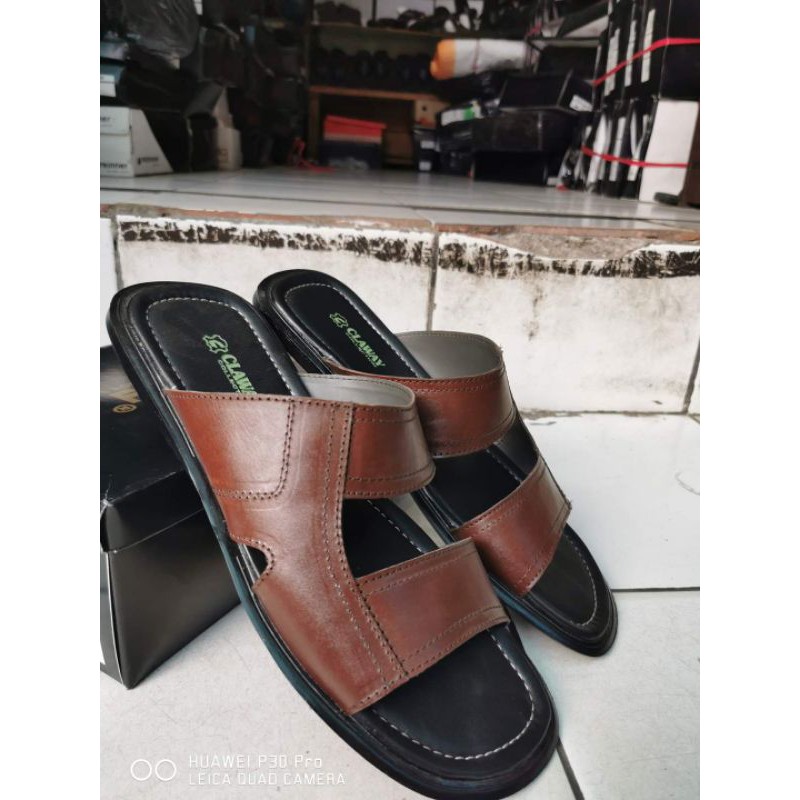 Sandal Kulit Pria Claway 02 Big Size 44-46 ( Prokduksi Sendiri )