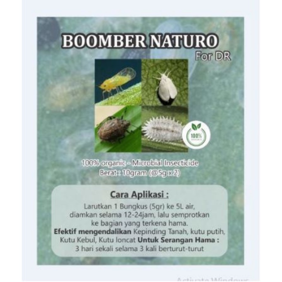 Sekarganes BOOMBER NATURO Whitefly DT DR Pembasmi Kutu Kebul Bemisia Tabaci Kutu Putih Pestisida Nabati Insectisida Organik Natural Herb BOMBER NATURO