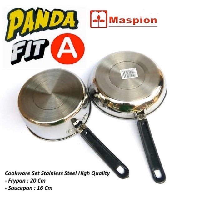 Maspion Panda Fit A Stainless Set Teflon dan Panci