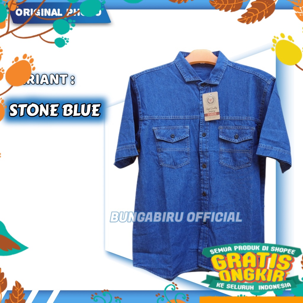 bts kotak kpop korea style pink / KEMEJA PRIA JEANS LENGAN PENDEK DISTRO CASUAL JUMBO PREMIUM DENIM 
