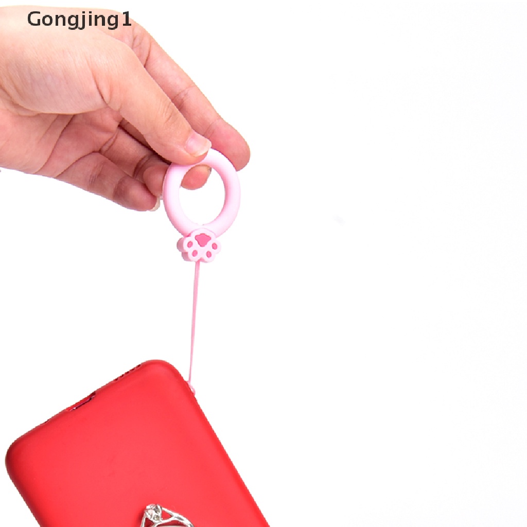 Gongjing1 Tali Lanyard Silikon Anti Hilang Motif Kartun 3D Untuk Handphone Universal