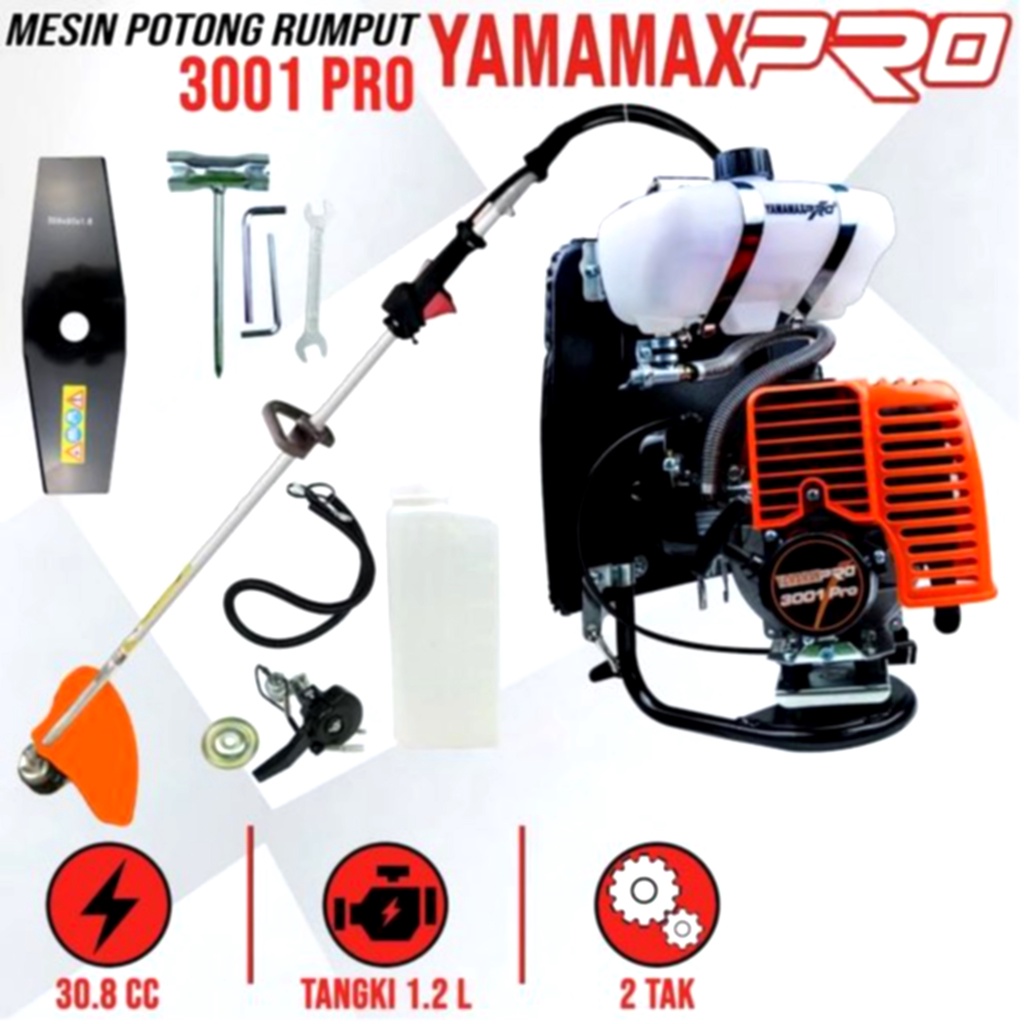 Mesin Potong Rumput Gendong 2 Tak Yamamax Pro 3001 PRO Kapasitas Tangki 1.2 Liter