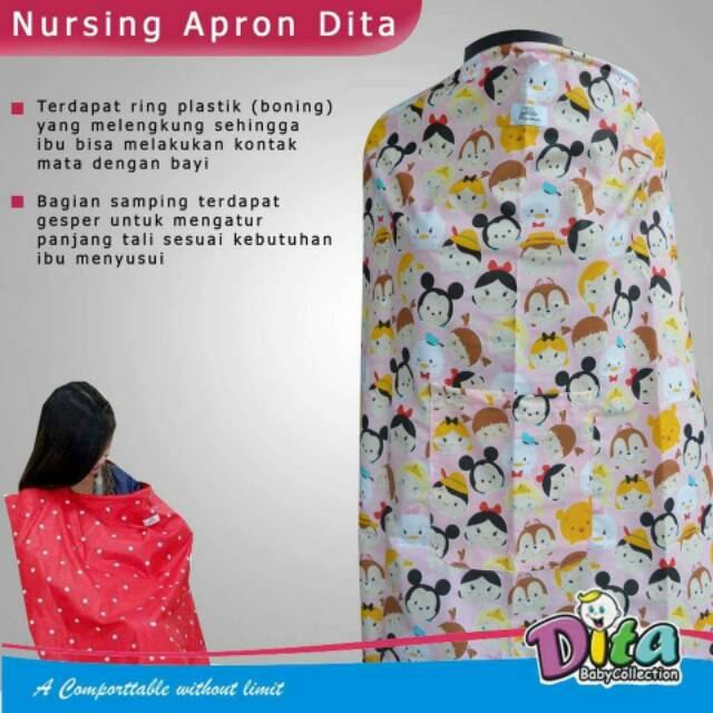 Termurah Celemek Menyusui 1 Lapis Tanpa kantong Nursing Apron Dita