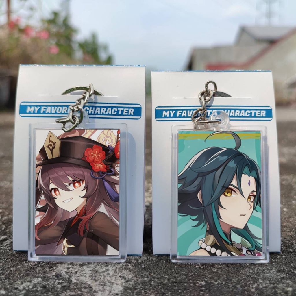 Keychain Game Genshin Impact - Ganci Anime - Gantungan Kunci - Hu Tao - Xiao - Raiden Shogun - Zhong