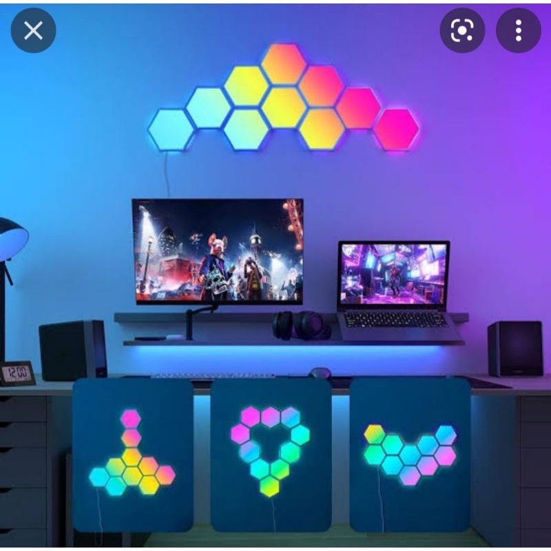 Lampu Hias Dekorasi Hexagon RGB LED Light Gaming Room 10 Panel