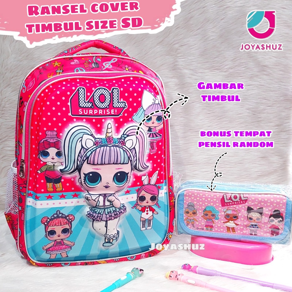 Tas Anak Lol 3D Berbonus - Ransel Lol 3D Anak SD - Tas Sekolah Anak SD  3D Karakter - Tas Anak Perempuan SD Gratis Botol Dan Misting-Tas Sekolah Anak Perempuan Karakter Lucu - Joyashuz