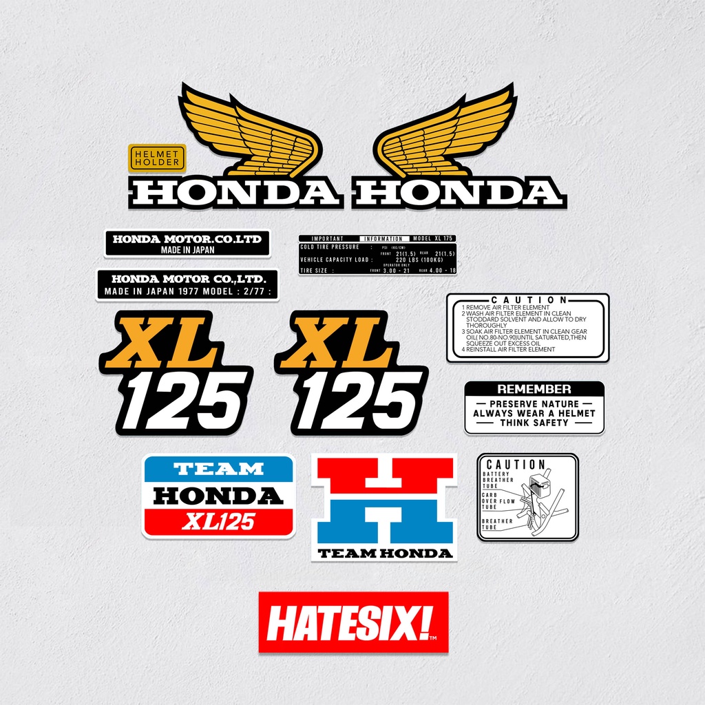 Stiker Decal honda XL 125 dan XL 175 Elsinore  Vintage Enduro