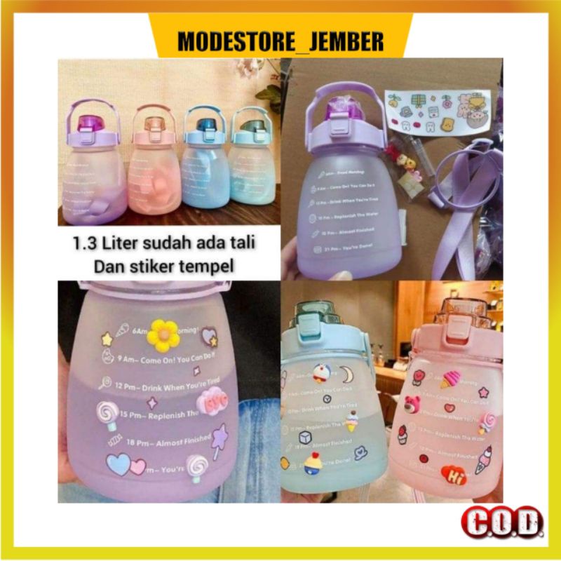 BOTOL MINUM GRADASI VIRAL 1,3 LITER FREE STICKER 2D 3D/ BOTOL KOREA GEMOY
