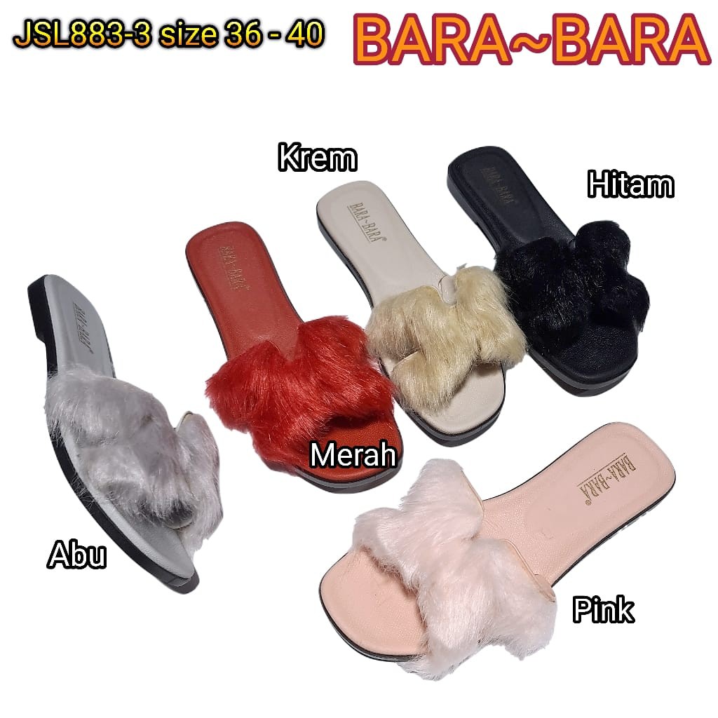 jelly sandal wanita bara bara bludru karet import barabara cewek JSL883-3