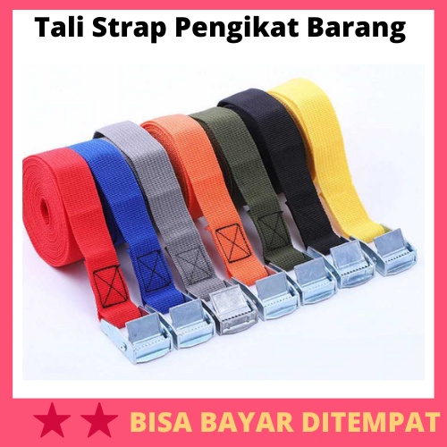 Tali Strap Pengikat Barang Cargo Belt 2 Meter x 2.5 cm / Sabuk Tali Strap Kargo Karet Ikat Pengikat 