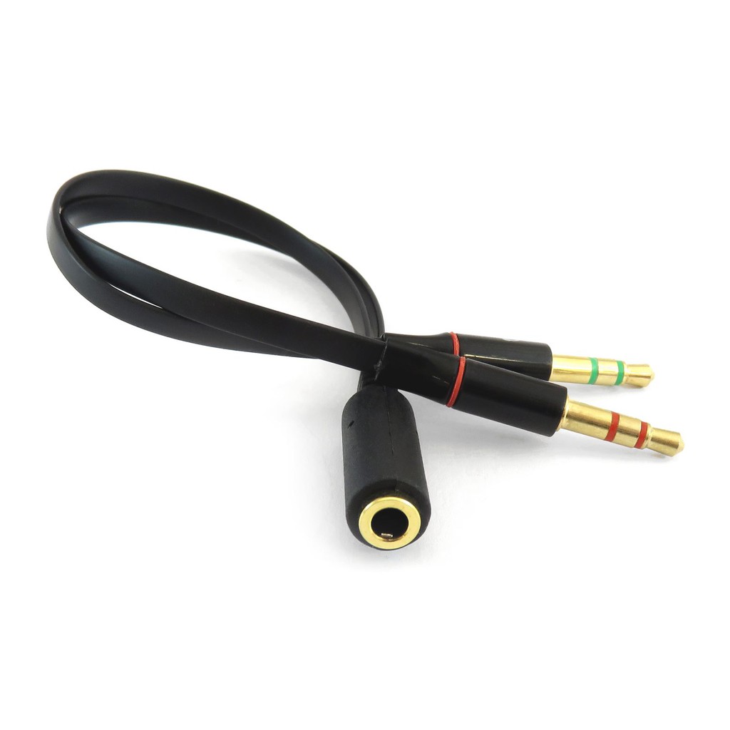 Audio Mic Splitter Adapter Headset Jack Audio 1 Female to 2 Male