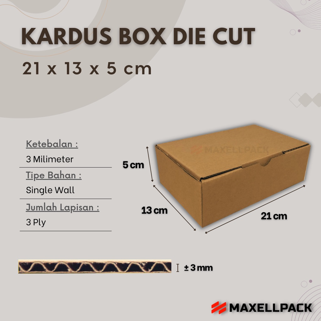 

Kardus Box Die Cut 21x13x5 CM Kotak Dus Packing Hampers Baru Polos