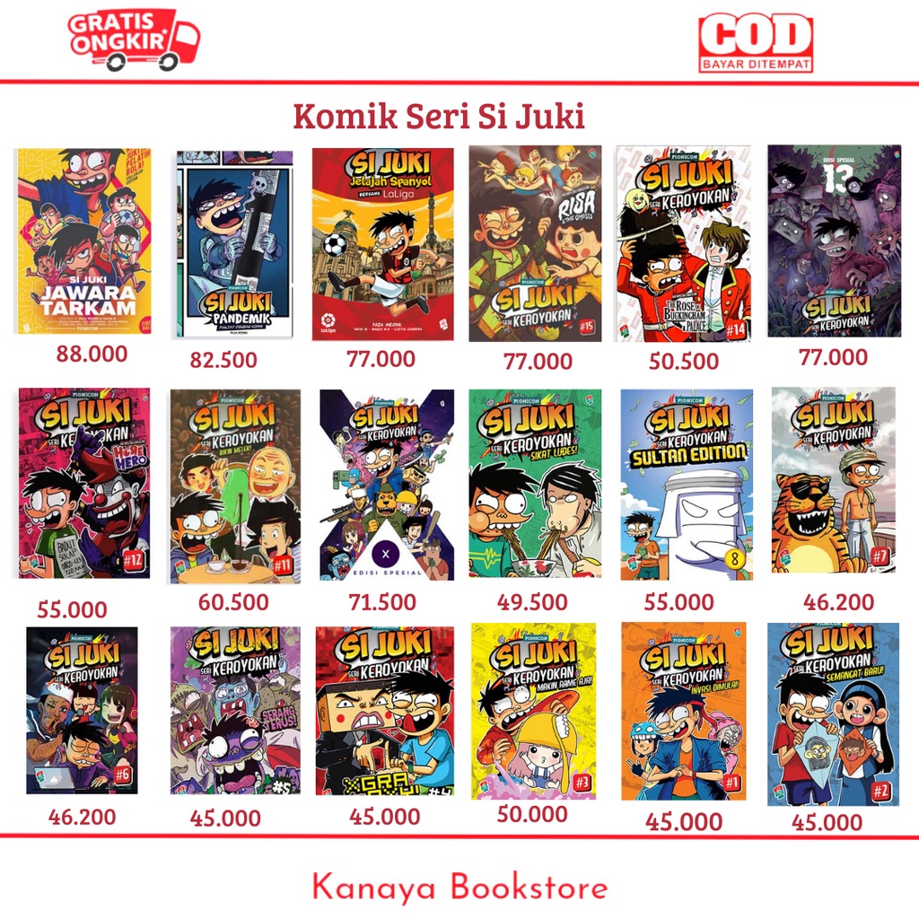 Buku serial komik Si Juki Keroyokan 1 2 3 4 5 6 7 8 9 10 11 12 13 14 15