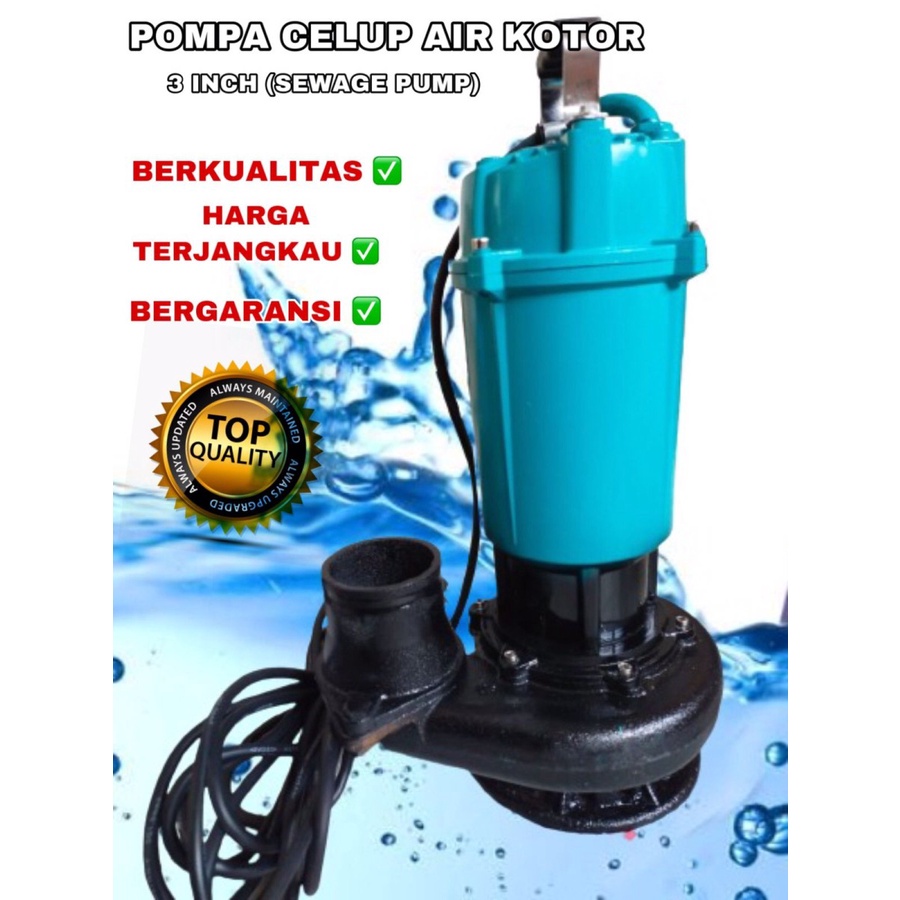 MAXPUMP 80WQD30-7-1.5L Pompa Celup Air Kotor Limbah Pompa Celup Sewage 1500Watt 2HP 1.5KW 3Inch Water