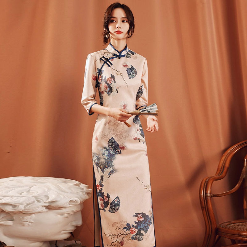 Cheongsam improved dress 2021 new style temperament young girl retro French long style daily wear su