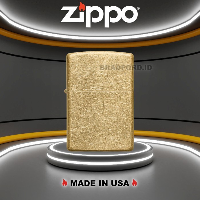 Zippo Original Classic Tumbled Brass 49477 Garansi Resmi USA