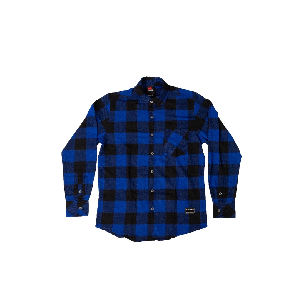 KEMEJA LENGAN PANJANG FLANNEL ELECTROHELL | ODYSSEY BLUE BLACK