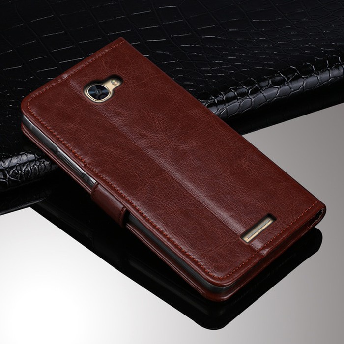Aksesoris Hape-LEATHER FLIP COVER WALLET Alcatel One Touch Flash Plus 2 case dompet