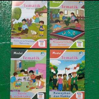 paket satu tahun buku modul pengayaan/lks tematik k13