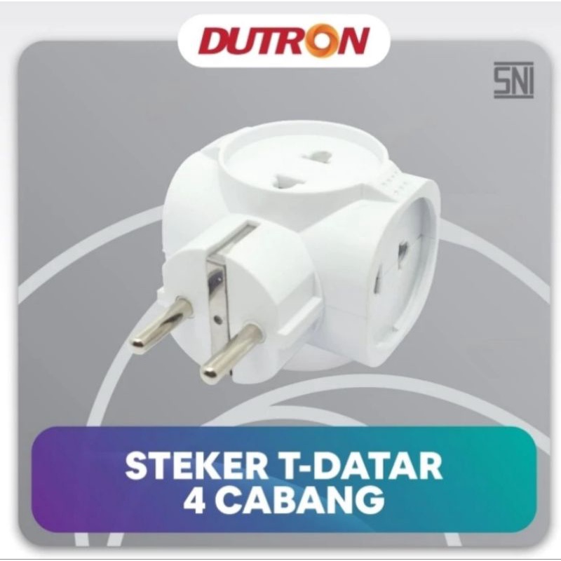 Dutron T cabang 4 colokan listrik stop kontak adapter adaptor SNI