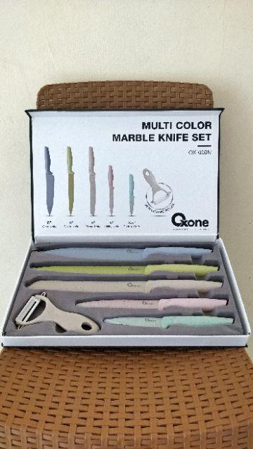 Pisau Set Oxone Ox 608n Multi Color Marble Knife Set