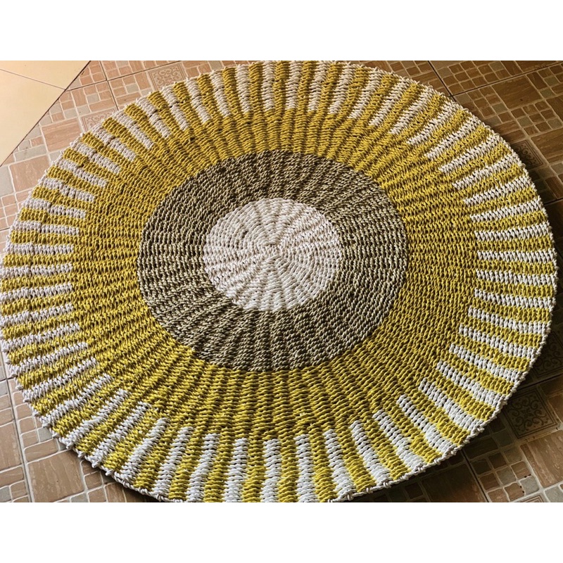 Rug Seagrass Candy Natural Zebra Warna/Tikar segrass 120cm/Karpet Termurah