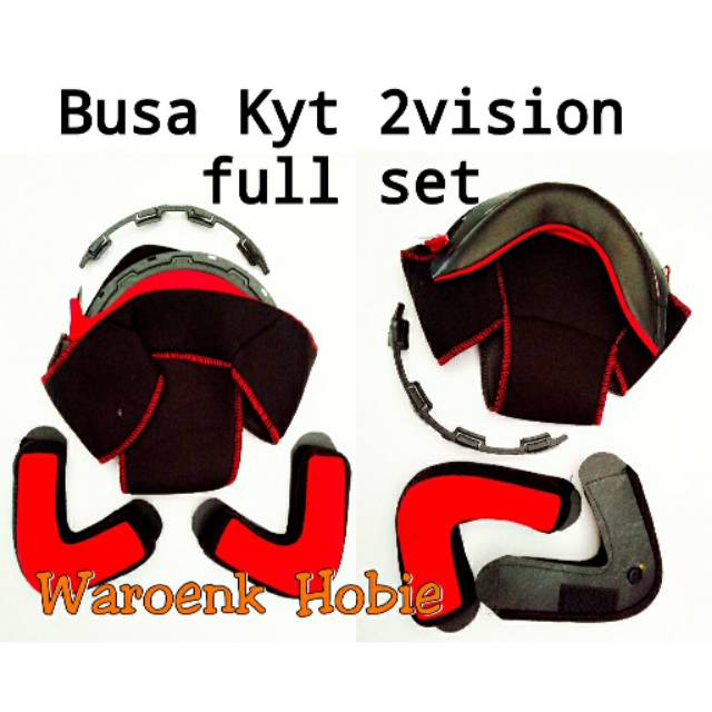 Busa helm Kyt 2Vision full set, aksesoris helm full face & half face
