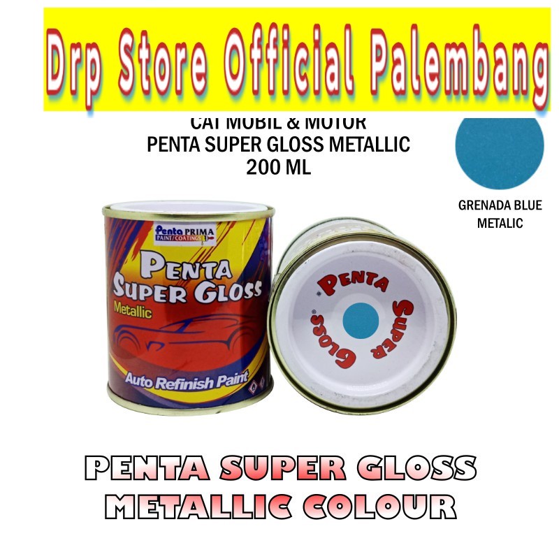 CAT PENTA GRENADA BLUE 9962 200 gram - cat penta biru metalik - cat penta blue metallic - cat penta super gloss - cat mobil biru - cat motor biru