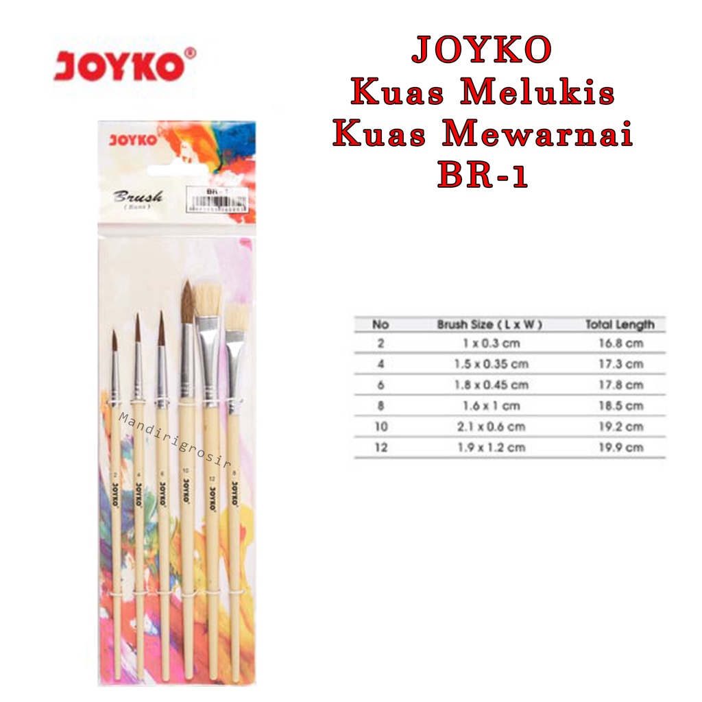 Kuas Joyko* joyko * Kuas * Kuas Melukis * Kuas Mewarnai * Kuas 1 set * BR-1