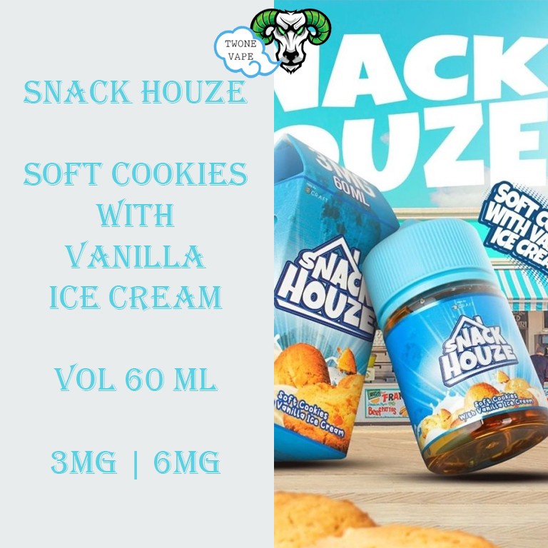 Liquid Snack Houze Soft Cookies Vanilla Ice Cream 60ML by Rcraft - Snack Houze 3mg