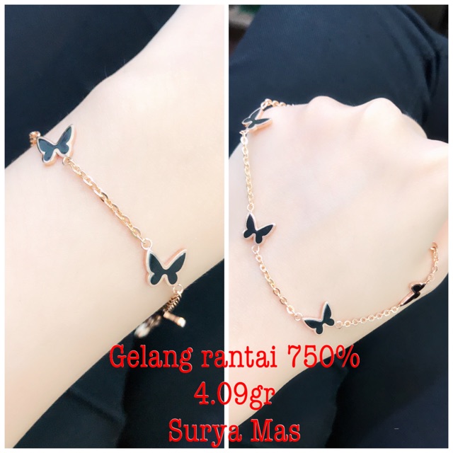 Gelang rantai emas 750%