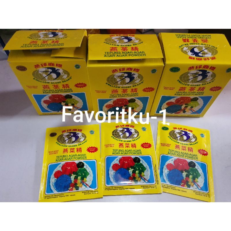 

Agar Agar SWALLOW Globe Brand 7 gr.Tersedia Varian Merah/Hijau/Cokelat/PutihPembelian Campur Warna