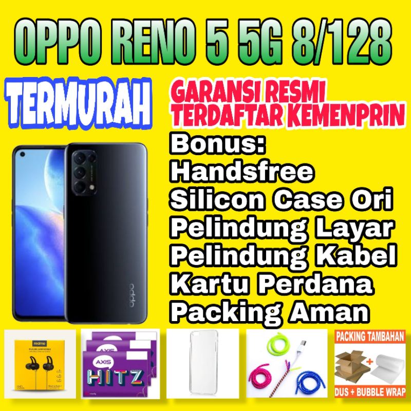 OPPO RENO 5 5G 8/128 RENO    6 8/128 BARU NFC GARANSI RESMI | Shopee Indonesia